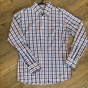 State & Liberty Men's Blue and Red Checkered Shirt